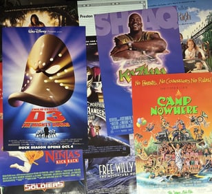 1990s Kids Movie One Sheet Poster Lot 27 x 40 inches double sided. From closed movie theater