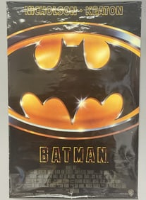 1989 Batman One Sheet Movie Poster 27 x 40.25 inches single sided. From closed movie theater