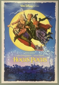 1993 Hocus Pocus One Sheet Movie Poster Measures 27 x 40 inches. Double sided from closed movie