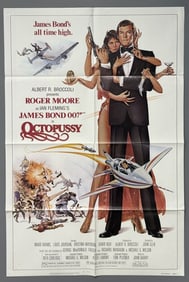 1983 Octopussy One Sheet Movie Poster 007 Measures 27 x 41 inches single sided from closed movie