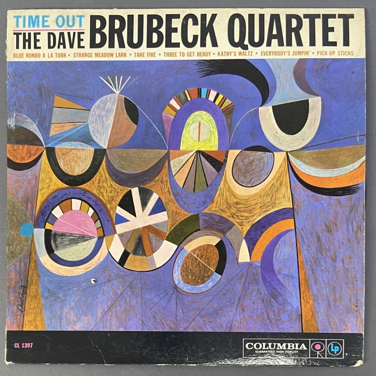 Dave Brubeck Time Out Vinyl LP Record Time Out by the Dave Brubeck Quartet, Columbia Records CL (1 of 7)
