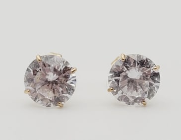 14K Gold CZ Stud Earrings Earrings Weigh 1.2 Grams