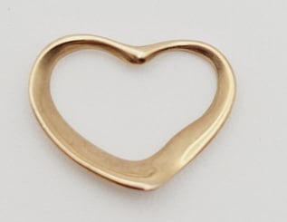 Vintage 14k Gold Open Heart Charm Charm Weighs 0.5 Grams