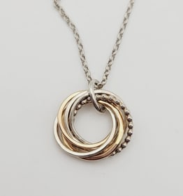 Sterling Silver Dual Tone Love Knot Necklace Necklace Measures 20" Necklace Weighs 6.2 Grams