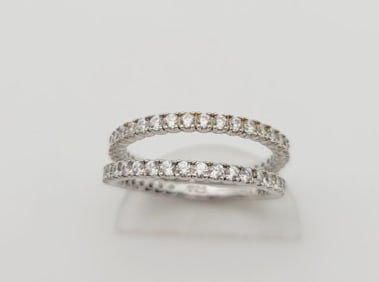 Sterling Silver Crystal Rings Rings Weigh 2.6 Grams Size 5.75