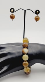 14K Gold Filled Sphene Earrings & Bracelet Bracelet Measures 8"