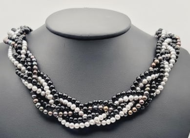 Ross Simmons Sterling Braided Pearl Necklace Necklace Measures 20" Necklace Weighs 86.3 Grams
