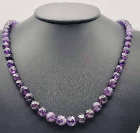 Jay King Sterling Faceted Amethyst Beaded Necklace Necklace Measures 20": Necklace Measures 20" Necklace Weighs 43.3 Grams