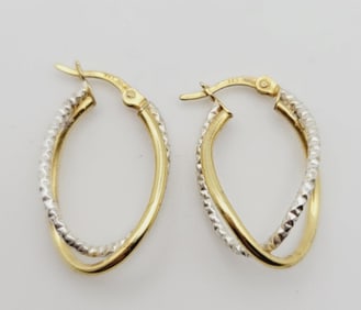 Sterling Silver and Gold Plated Earrings Earrings Weigh 2 Grams