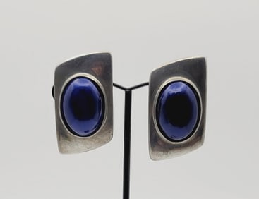 Vintage Ben-Amun Silver Tone Earrings Silver Tone Metal