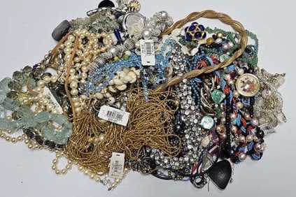 Mystery Jewelry Lot OVER 5 LBS Great for resale, jewelry making and crafts. What will you find?