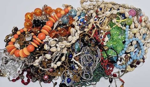 Mystery Jewelry Lot OVER 5 LBS Great for resale, jewelry making and crafts. What will you find?