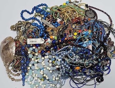SMystery Jewelry Lot OVER 5 lbs Great for resale, jewelry making and crafts. What will you find?