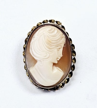 Vintage Gold Filled Shell Cameo Brooch Pendant Cameo weighs 4.6 Grams: Cameo weighs 4.6 Grams