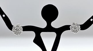 14K White Gold Stud Earrings 1/3 TDWT Earrings weigh 1.5 Grams