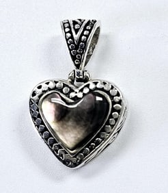 Sterling Silver Mother of Pearl Necklace Pendant Pendant weighs 5.7 Grams