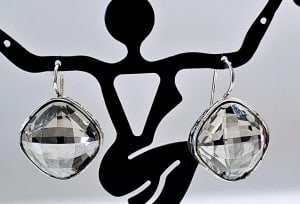 Brighton Venus Silver Plate Crystal Earrings Earrings weigh 13.9 Grams
