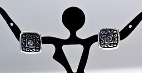 Brighton Silver Plate Clear Crystal Stud Earrings Earrings weigh 3.0 Grams