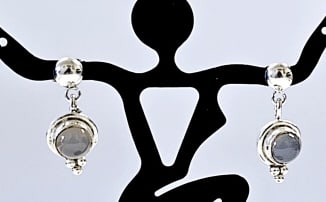 Sterling Silver Moonstone Earrings Earrings weigh 2.9 Grams