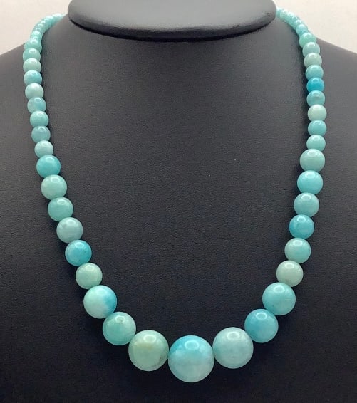 Jay King DTR Graduated Amazonite Bead Necklace Clasp is 925 (1 of 7)