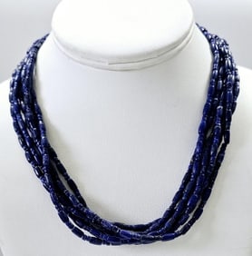 Jay King DTR Lapis Lazuli Mulit-Strand Necklace Necklace is 16" Necklace weighs 64 TGW