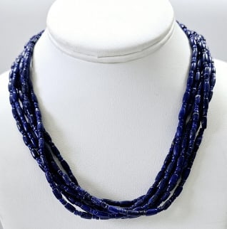 Jay King DTR Lapis Lazuli Mulit-Strand Necklace Necklace is 16" Necklace weighs 64 TGW: Necklace is 16" Necklace weighs 64 TGW
