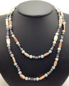 Carolyn Pollack Relios 925 Sterling Amethyst Aventurine & Mother-Of-Pearl