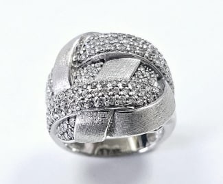 Milor 925 Sterling & CZ Knot Ring Italy Ring weighs 13.4 TGW Size 9