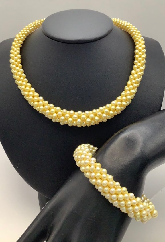 Honora Cluster Pearl Necklace & Bracelet Necklace is 17" Clasp is 925: Necklace is 17" Clasp is 925