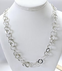 925 Sterling Open Circles Necklace Necklace is 30" Weighs 41.7 TGW