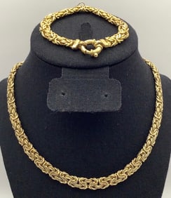 UTC Italy 925 Vermeil Necklace & Bracelet Italy Necklace is 16" & 17.3