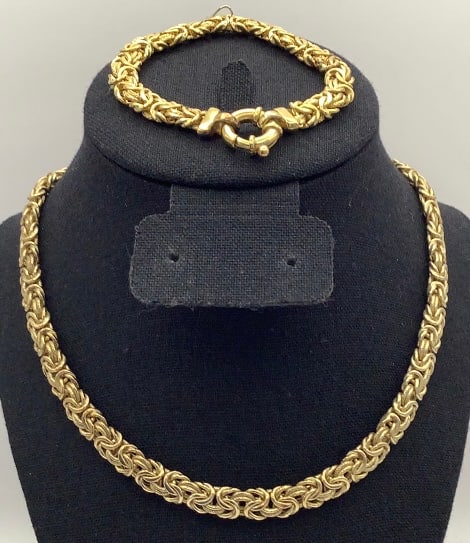 UTC Italy 925 Vermeil Necklace & Bracelet Italy Necklace is 16" & 17.3: Necklace is 16" & 17.3 TGW Bracelet is 7" & 16.6 TGW
