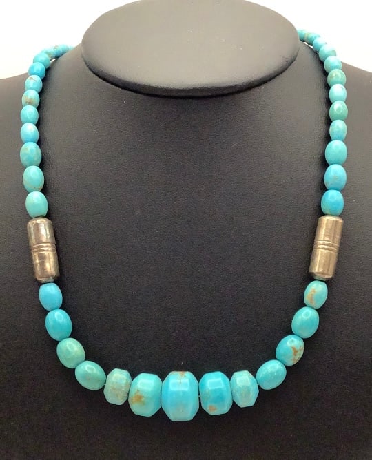 Jay King DTR 925 Sterling Turquoise Necklace Graduated Bead Necklace (1 of 6)
