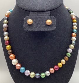 Honora Graduated Pearl Necklace & Earrings Earrings