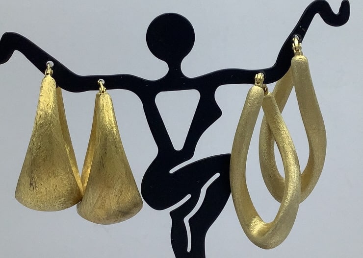 925 Vermeil Hoop Earrings Two Pairs Earrings weigh 13 Grams Total: Earrings weigh 13 Grams Total