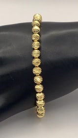 Milor 925 Vermeil Textured Ball Bracelet Italy Bracelet is 8" & weighs 7 TGW