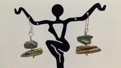 925 Sterling Keshi Pearl Earrings Earrings weigh 4.5 TGW