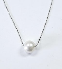 925 Sterling Honora Ming Pearl Sliding Necklace Necklace is 17" & 4.7 TGW