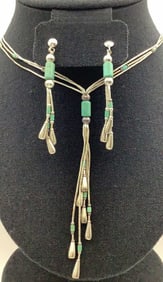 Carolyn Pollock 925 Turquoise Earrings & Necklace Beads