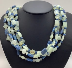 DTR Jay King Denim Lapis Lazuli & Calcite Necklace Necklace is 16" & weighs 177.8
