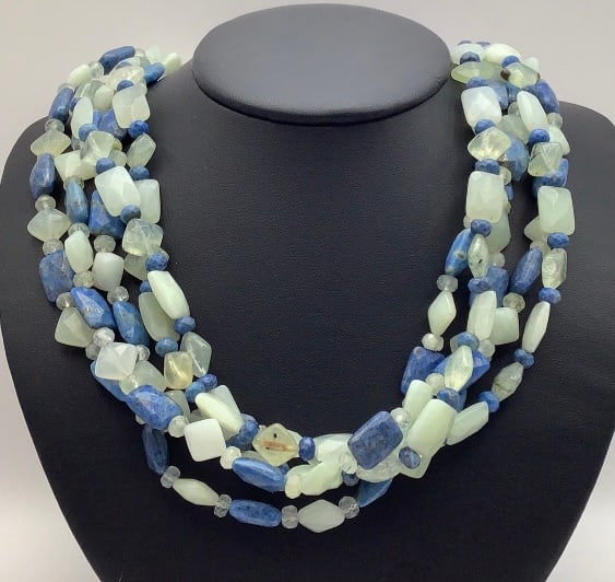 DTR Jay King Denim Lapis Lazuli & Calcite Necklace Necklace is 16" & weighs 177.8 (1 of 6)