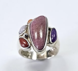 Whitney Kelly 925 Sterling Multi-Stone Ring Ring is size 9 & weighs 11.4 TGW.