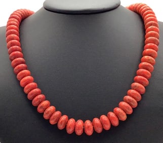 DTR Jay King Red Coral Necklace Sterling Clasp Necklace is 21" & weighs 80.5 TGW