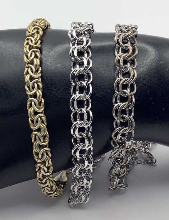 925 Vermeil Byzantine & Sterling Elco Bracelets Bracelets weigh 32.4 TGW: Bracelets weigh 32.4 TGW