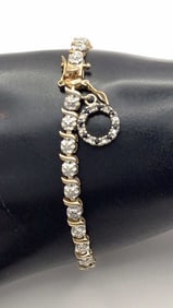 Ross Simons 925 Vermeil Blue Topaz Diamond Accent Tennis Bracelet Bracelet is 7" & 10.5 TGW.