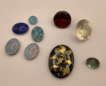 Loose Opals Red Garnet Black Goldenite Jade Green & Yellow Labradorite