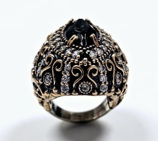 925 Sterling Multi-Stone Statement Ring Size 9.5 Ring weighs 24.0 TGW