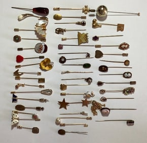 Assorted Antique & Vintage Stick Pins Some of the pins are missing their