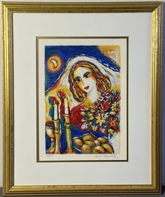 Wedding Night Serigraph Steynovitz Signed Serigraph of Wedding Night by Zamy Steynovitz (1957-2000).