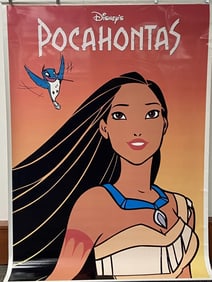 Pocahontas Disney Movie Theater Banner Double sided vinyl banner with Pocahontas and Flit on one